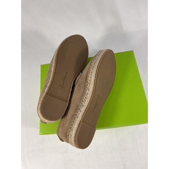 $130Sam Edelman Shoes Women's Size 6 Taupe Suede Espadrille Loafers Kait Slip On - Picture 5 of 8
